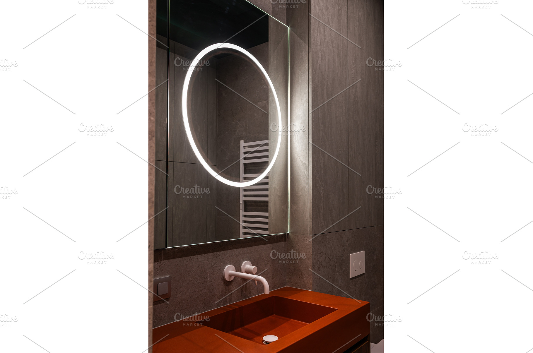 Modern bathroom vanity with round, an Architecture Photo by wip3out