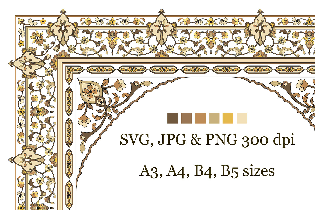 Gold arabic tazhib border design, a Templates & Theme by Artemieva Kateryna (Photo 2 of 2)