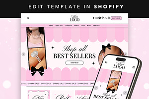 Pretty Pink Girly Shopify Theme, a Shopify Template by Template Twist Shop