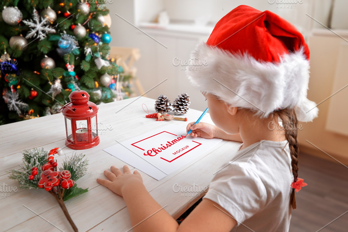Christmas Kids Art Paper Mockup, a Product Mockup by RSplaneta (Photo 1 of 2)