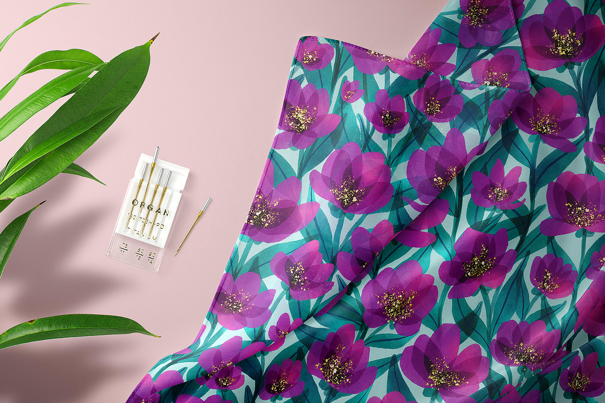 Violet Jade Garden Pattern, a Pattern Graphic by Velliniki (Photo 11 of 12)