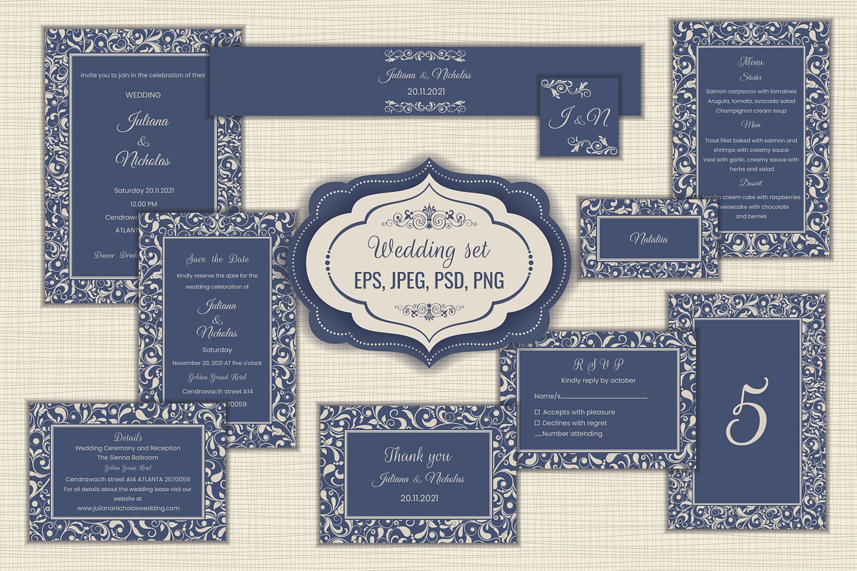 Wedding Invitation set, an Invitation Template by NataLito (Photo 1 of 5)