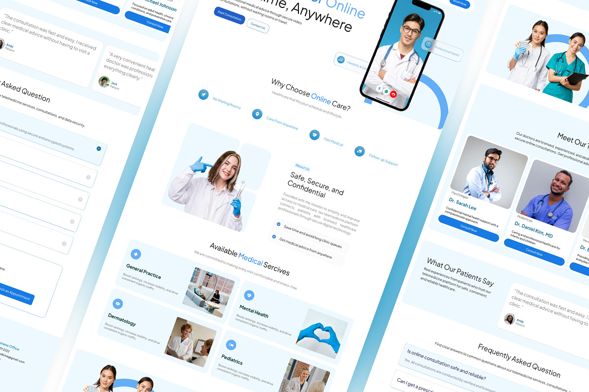 Telemedicine Landing Page, a Landing Page Template by Font Kingdom (Photo 5 of 5)