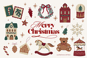 Merry Christmas Clipart, a Decorative Illustration by Barkova Nadya (Thumbnail 1 of 6)
