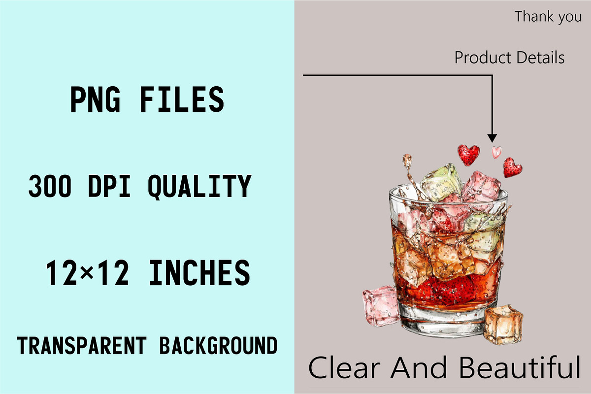 Valentine Whimsical Cocktail Clipart, an Illustration by SVGArt (Photo 4 of 7)