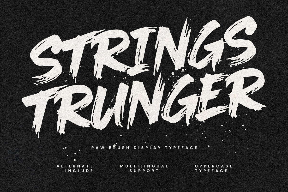 Strings Trunger Raw Brush Typeface, a Handwritten Font by Maulana Creative (Photo 1 of 6)