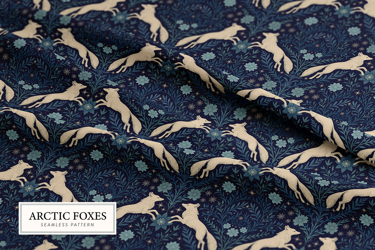 Arctic Foxes Seamless Pattern, a Pattern Graphic by Dina Mae (Photo 2 of 15)