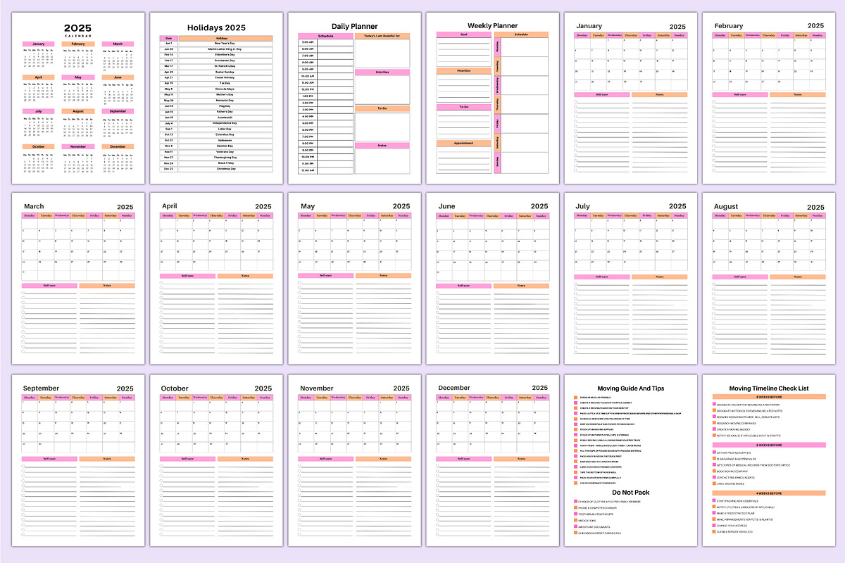 2025 Moving Planner For Canva, a Stationery Template by Shumaya (Photo 2 of 6)