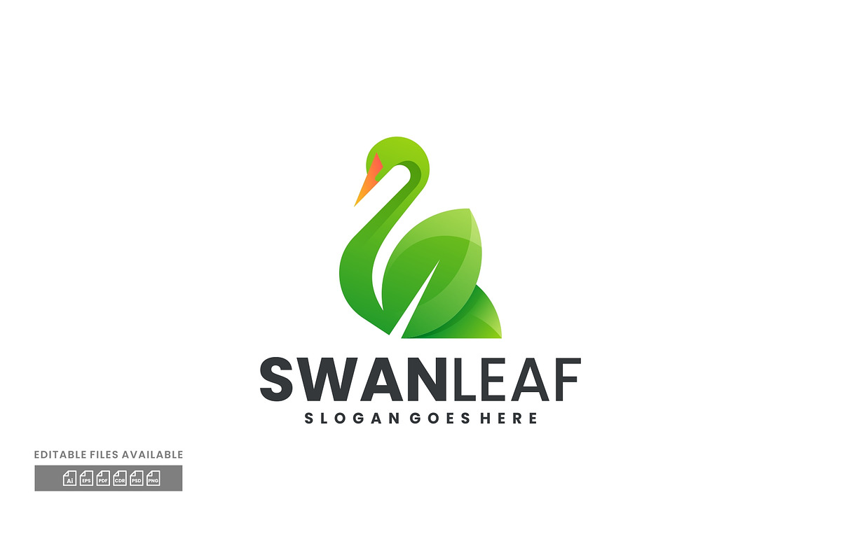 Swan Leaf Gradient Colorful Logo, a Branding & Logo Template by ivan_artnivora