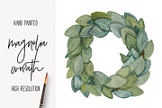 Magnolia Wreath Watercolor png, a Background Graphic by DailyMiracleDigitals,LLC (Thumbnail 1 of 5)