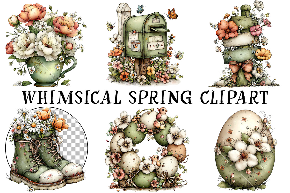 Whimsical Spring Clipart, an Illustration by OK Design (Photo 2 of 6)