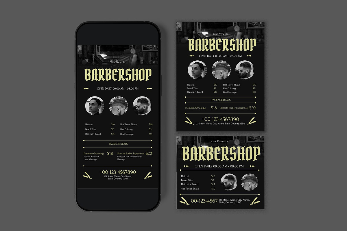 Service List Barbershop Flyer, a Flyer Template by graphicook (Photo 3 of 3)