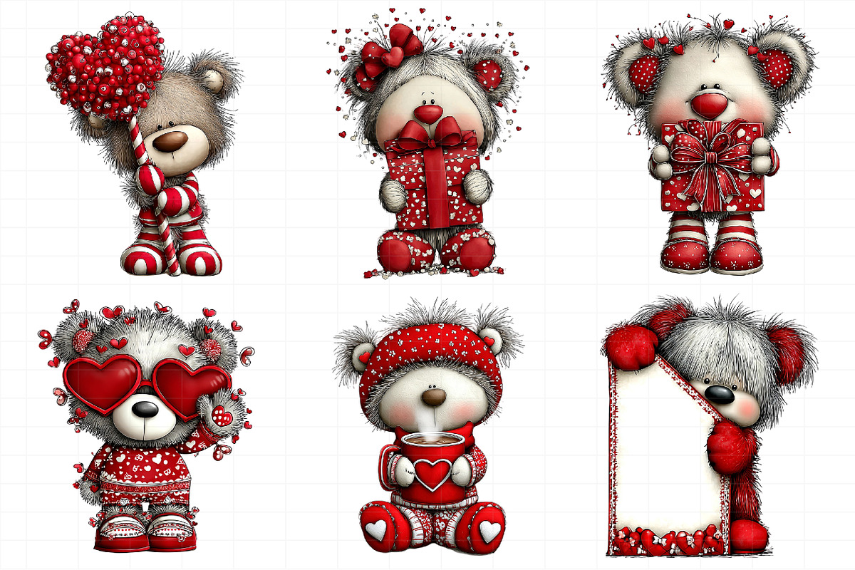 Valentine Teddy Bear Clipart, an Illustration by Daily.Designs (Photo 4 of 8)