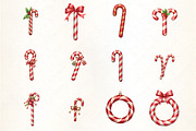 Holiday Candy Cane Ornament Clipar, an Illustration by CrexoraLab (Thumbnail 2 of 5)