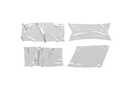 Rectangle Sticker Tape Set 3D Model, an Object 3D Model by rebrandy