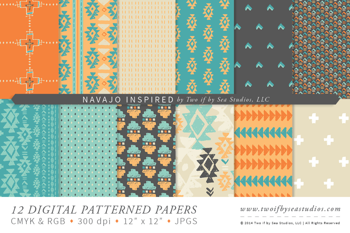 Navajo Inspired - 12 Digital Papers