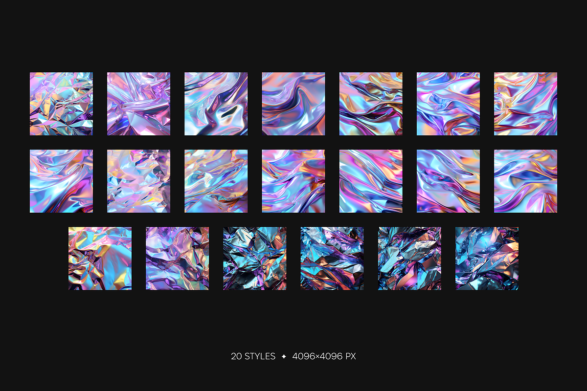 Bright holographic wallpaper pack, a Wallpaper Graphic by existacial (Photo 2 of 7)