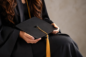 Holding a graduation cap with tassel, a Photo by Beautiful things