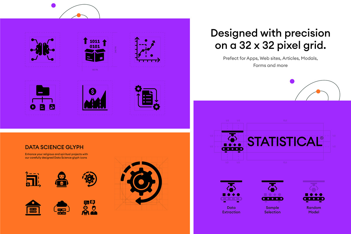 Data Science Icons, a Solid Icon by Prosymbols (Photo 4 of 6)