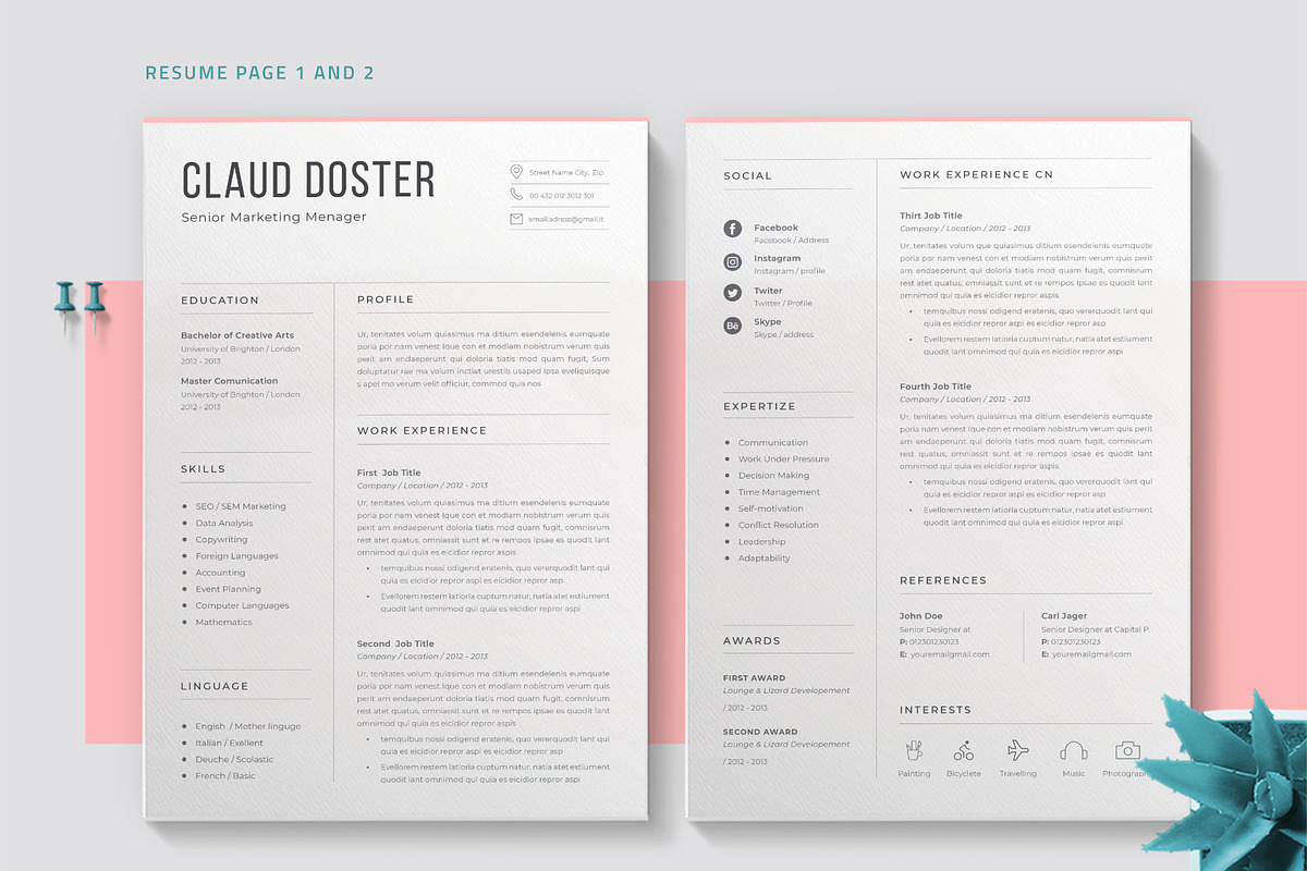 Resume Claud, a Resume Template by Astut (Photo 2 of 7)