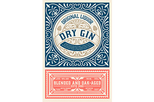 Vintage label for liquor design, a Flyer Template by OneVectorStock