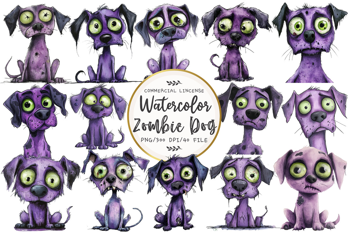 Zombie Dog Clipart, an Illustration by OK Design (Photo 1 of 5)