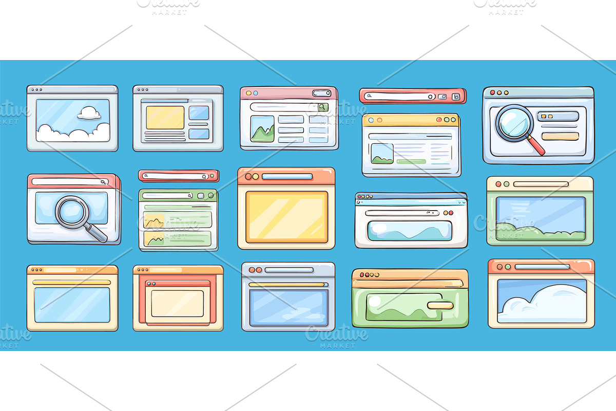 Retro web windows. Vintage browser, a Technology Illustration by Stock-Smart-Start