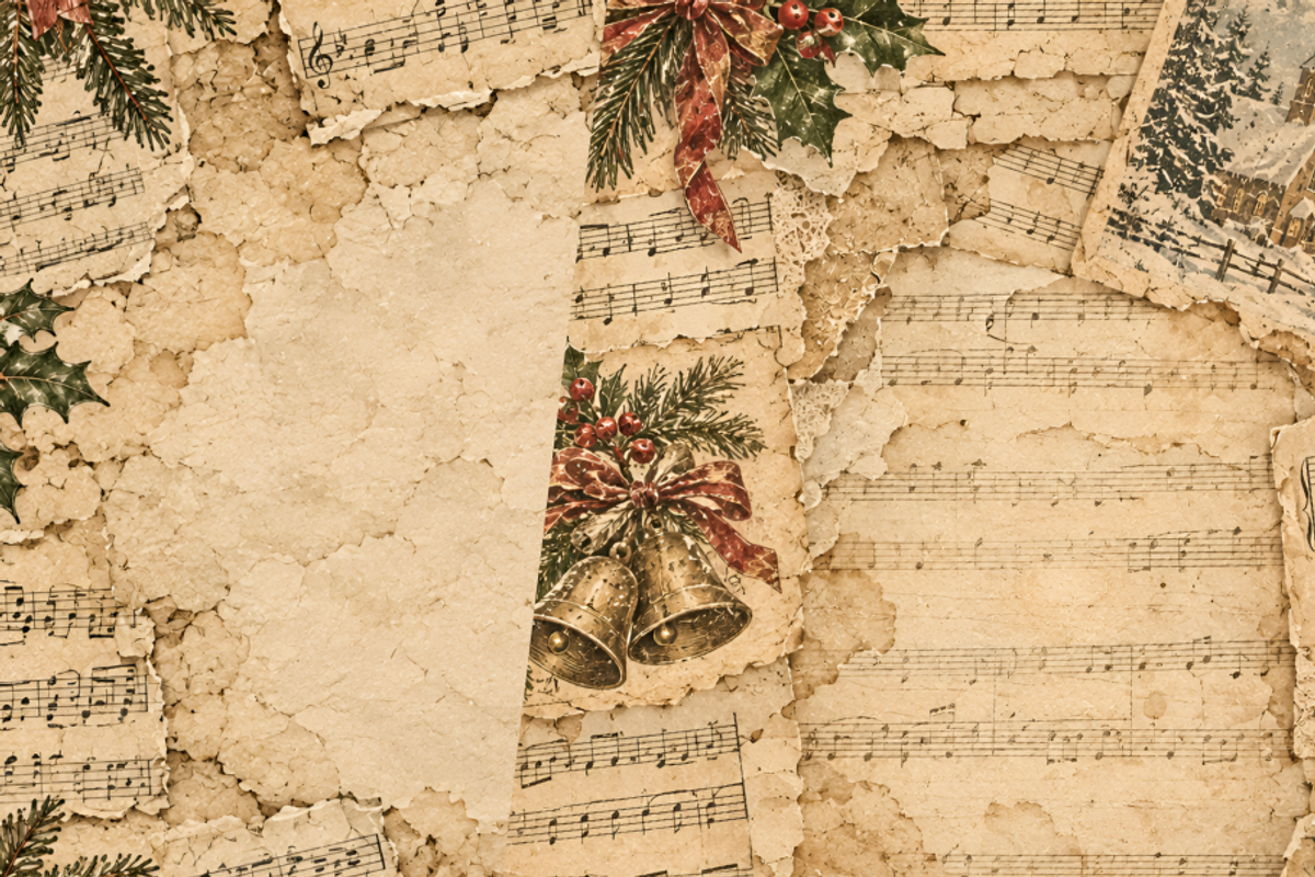 Christmas Music Sheets Junk Journal, a Background Graphic by Markicha Art (Photo 4 of 5)