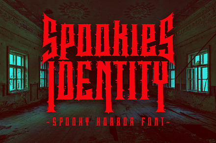 Spookies Identity - Horror Font, a Blackletter Font by PutraCetol Studio