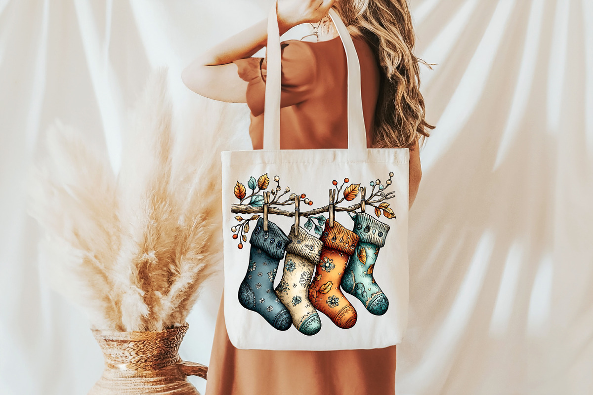 Christmas Stockings Clipart, an Illustration by Libby Wishes (Photo 3 of 7)