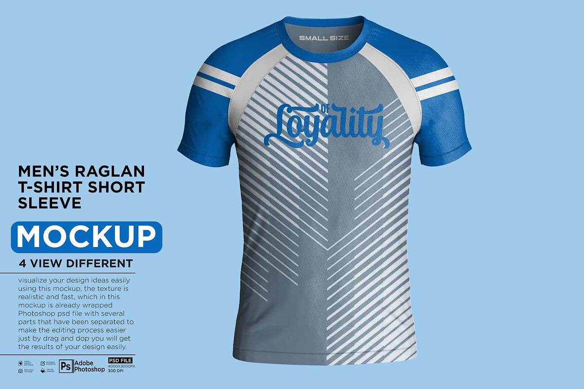 Men's Raglan T-Shirt Short Mockup, a Hoody Mockup by Nanggroe Scripting (Photo 1 of 7)