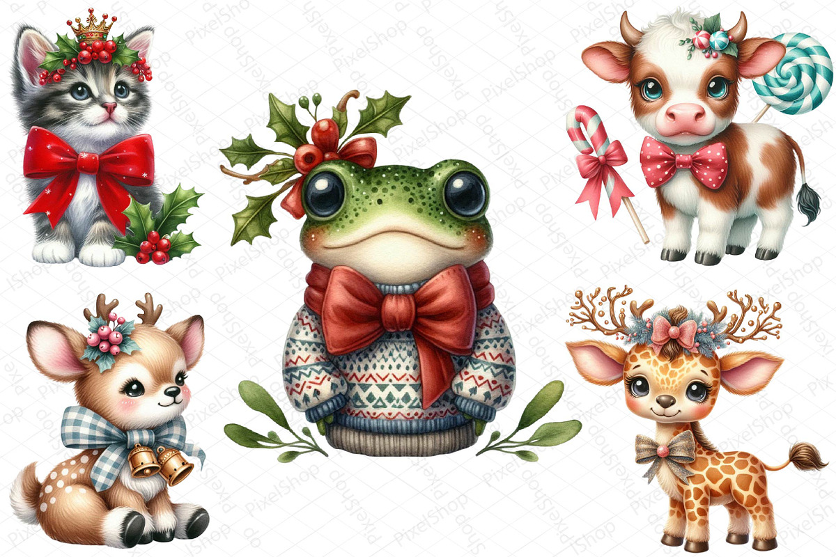 Watercolor Cute Animals Clipart, an Illustration by DreamPrint404 (Photo 4 of 4)