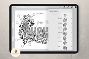 Procreate Tattoo Rose Stamps Floral, a Brush Add-On by Artbykimmyw (Thumbnail 2 of 3)
