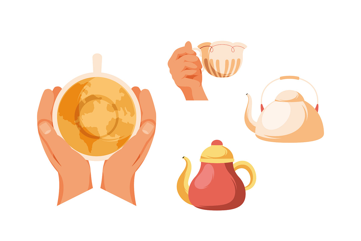Tea Set and Teacup Illustration Icon preview 2