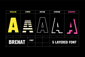 Brenat - Layered Sans Serif Font