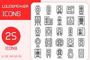 Set of Loudspeaker Icons Vector, an Outline Icon by Designfour (Thumbnail 1 of 7)
