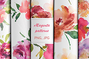 Magenta patterns in watercolor, a Pattern Graphic by Julycolor (Thumbnail 1 of 3)