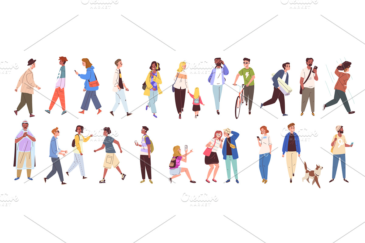 Walking people characters. Person, a Person Illustration by Stock-Smart-Start