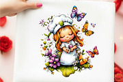 Whimsical Spring Nurse Clipart, an Illustration by designcity5 (Thumbnail 3 of 5)