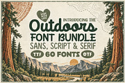 Outdoors Font Bundle - 60 Fonts!, a Serif Font by HipFonts (Thumbnail 1 of 13)