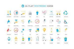 Restroom bathroom public wc icons, an Object Illustration by Lemberg Vector