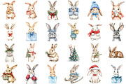 Cute Winter Bunnies Illustrations PN, an Illustration by Sublimation Artist (Thumbnail 2 of 6)