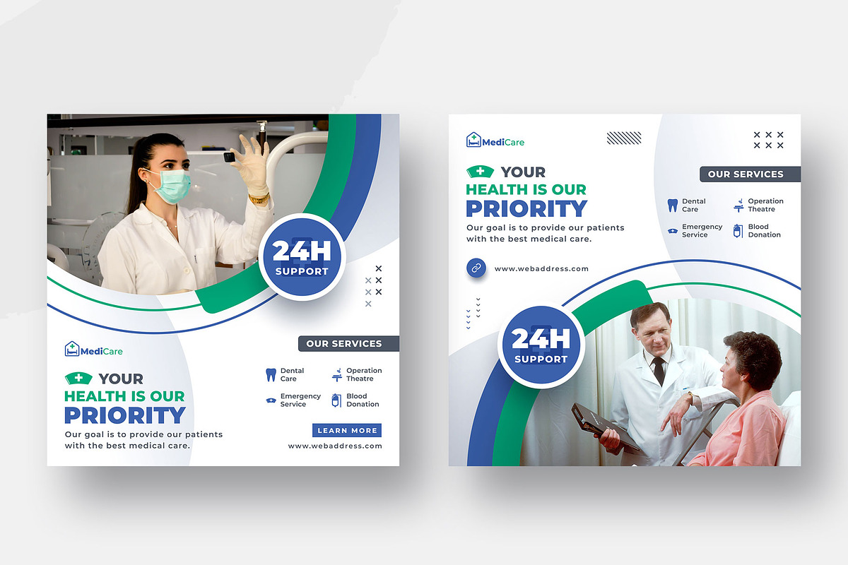 Medical health care instagram post, a Social Media Template by Uiparvin (Photo 11 of 14)