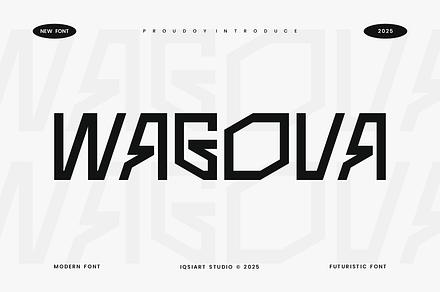 Wagova - Futuristic Font, a Sans Serif Font by Iqsiart Studio