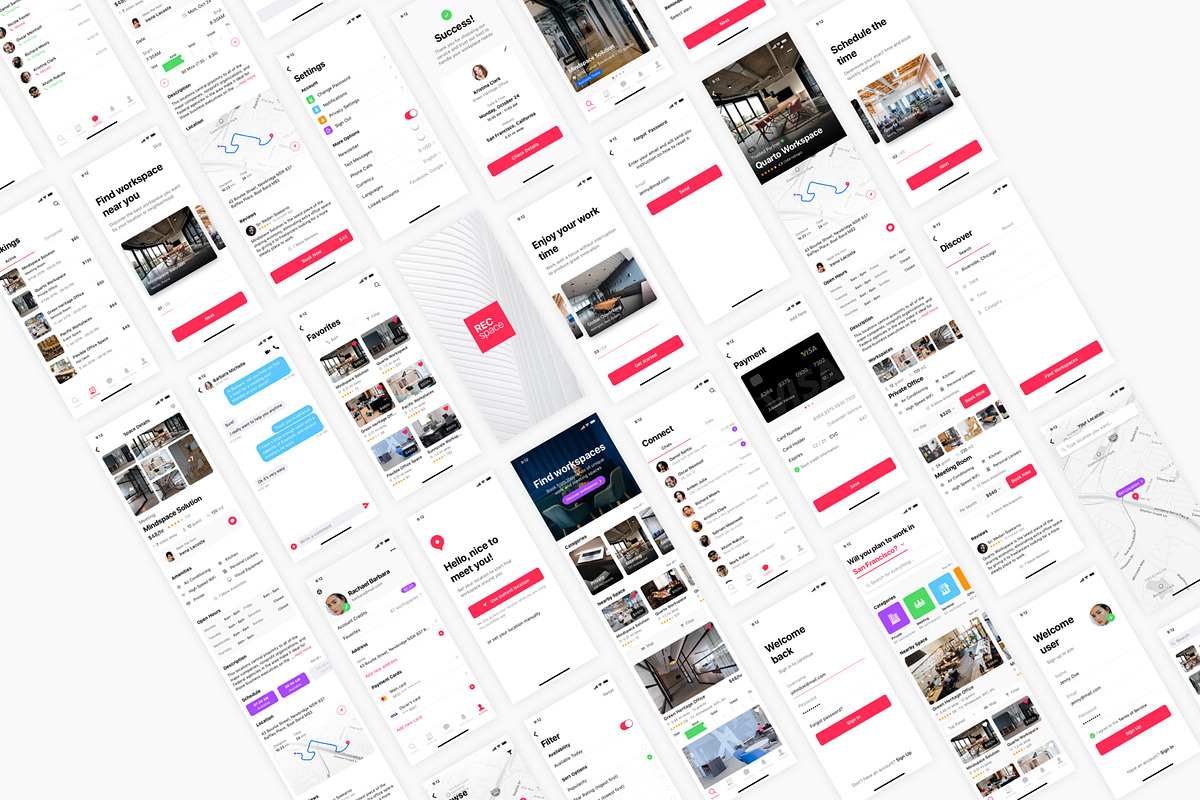 Find & Book Workspace App, an UI Kit Template by flr.24 (Photo 2 of 2)