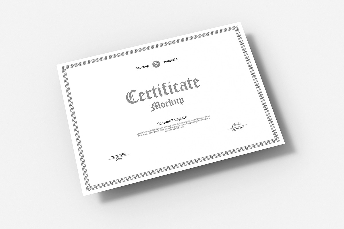 Editable Certificate Mockup Design, a Product Mockup by graphypix (Photo 4 of 4)
