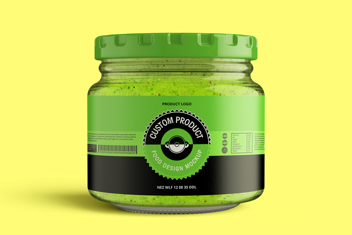 Pickle Sauce Honey Glass Jar Mockup, a Cups & Container Mockup by Digitalphaser (Photo 4 of 8)