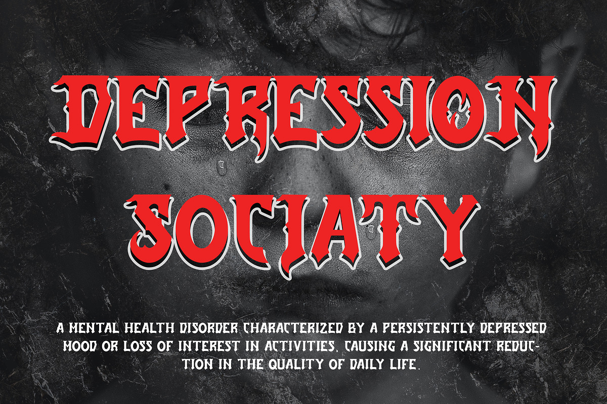 Anxiety Of Sadness - Blackletter, a Blackletter Font by Arendxstudio (Photo 2 of 9)