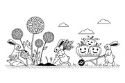 Garden Bunny Silhouette Bundle, an Illustration by jahid234 (Thumbnail 35 of 48)