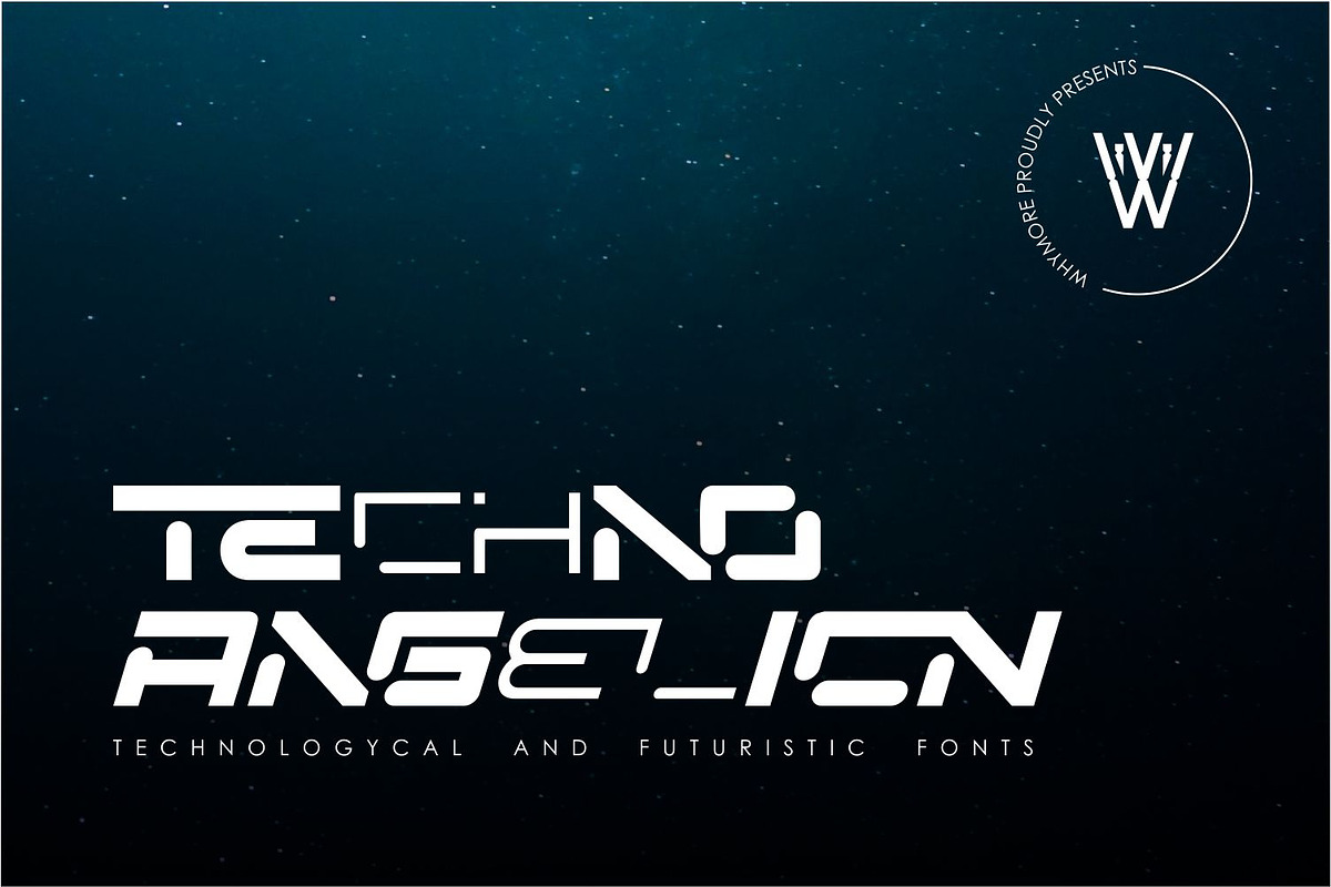 Techno Angelion Futuristic Font, a Sans Serif Font by WhymoreArt (Photo 1 of 10)